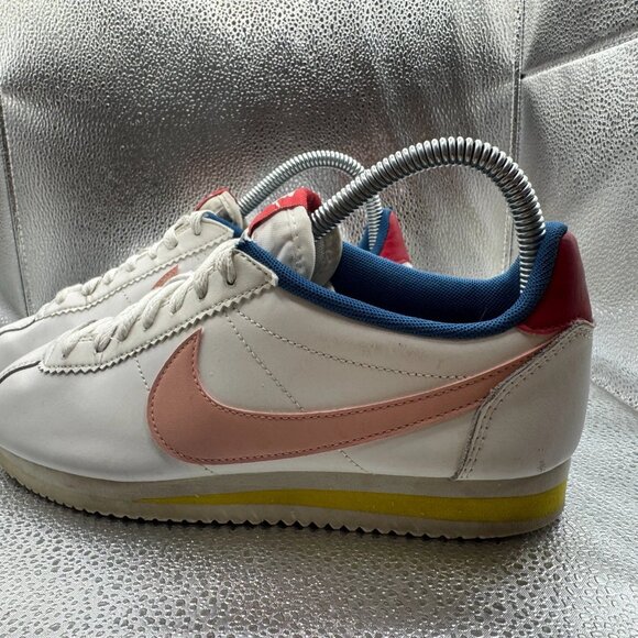 Size 7 Nike Cortez Low‎ White Coral Stardust Womens Lace Up Sneakers 807471-114 - Picture 4 of 10